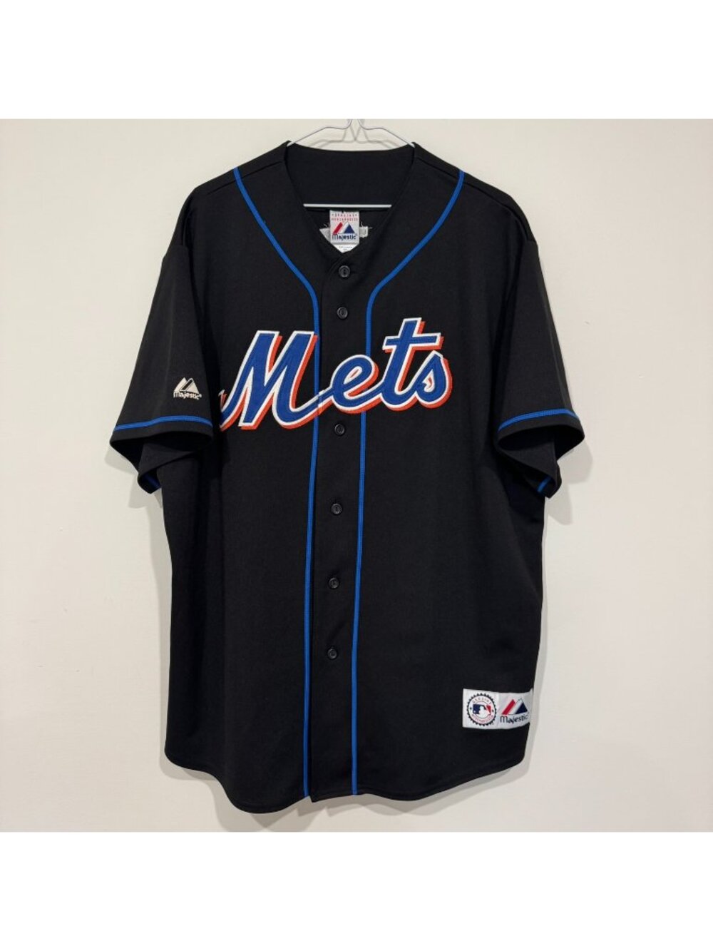 Vintage Carlos Beltran New York Mets MLB Baseball Jersey Black Size XL Majestic